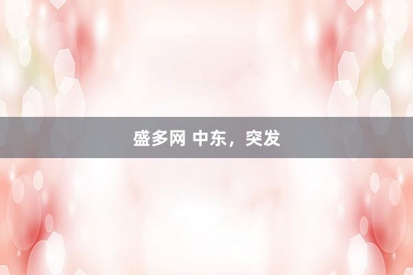 盛多网 中东，突发